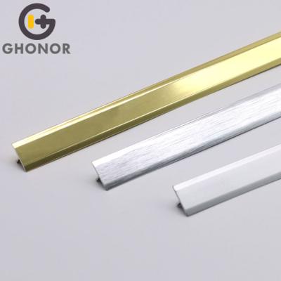 China Modern Wall Edge T Shaped Panel Gold Shine Molding T Angle Shape Aluminum Tile Trim for sale