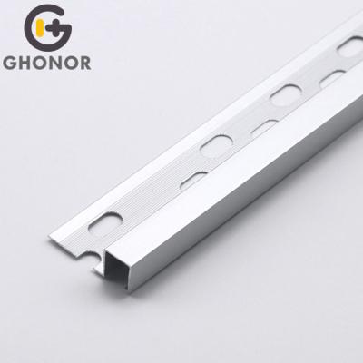 China Matte Silver Hole Punched Tiling Asian Sample Modern Anodized Free Edge Tile Corner Trim for sale