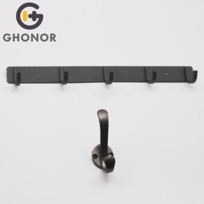 China Modern Metal Door Bag Hooks Wall Mount Coat Hook Bathroom Rail Hanger For Shower Toilet Clothes With Hook for sale