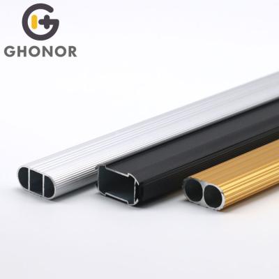 China Wardrobe Clothes Hanging Rod Free Sample Ghonor Factory Clothes Rod Oval Tube Aluminum Pipe Hanging For Wardrobe Clothes for sale