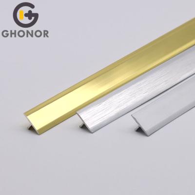 China Modern Fast Delivery Matte Gold Anodized Aluminum Metal Strip Gold T Shape Edge Trim for sale