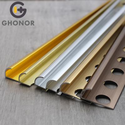 China Modern Custom Tall Building Industrial Decorative Line Manufacturer Extrusion Half Around Curved Round Corner Aluminum Alloy Profile for sale