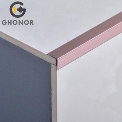 China L Shaped Metal Aluminum Edge Trim 3D Wall Cover Strip Golden Ledge Minimalist Trailer Top Self Adhesive Side Right Angle Trim for sale