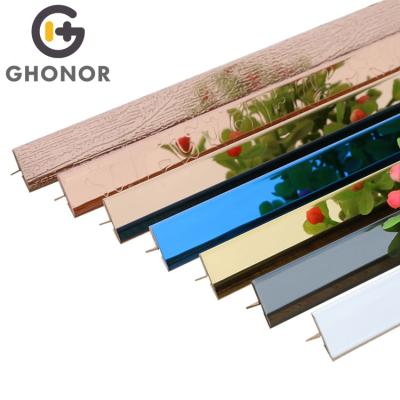 China Contemporary Free Sample Decorative Stainless Steel Tile Trim T Shape Grooved Edge For Wall for sale