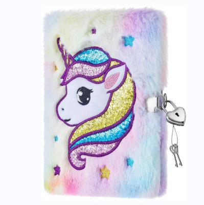 China Unicorn Diary Notebook Sparkly Journals Unicorn Plush Hardcover Newcomers Gift for CHILDREN for sale