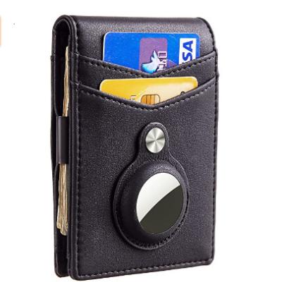 China Minimalist Custom Slim Bifold Wallet With Integrated AirTag Men's Case Holder for sale