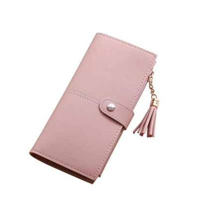 China 2018 Women's Long Wallet Purse Large Tote Ladies Purse Leather Long Tassel Wallet Single Purse High Quality Coin Purse Card Holder for sale