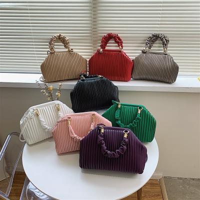 China High quality ins fashion ruched ladies bags leather luxury handbags shoulder cross - body sling bags for women bags for sale