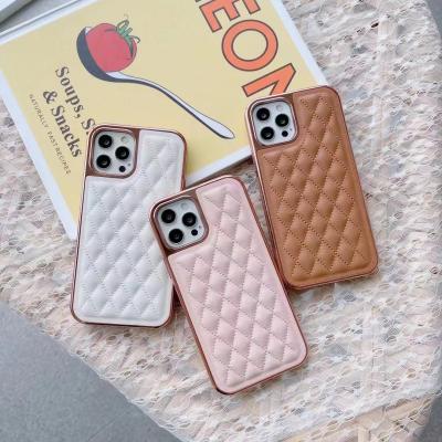 China Luxury Genuine Leather Anti-fall Mobile Phone Case Embroidery Controller Back Cover For Apple iPhone for sale