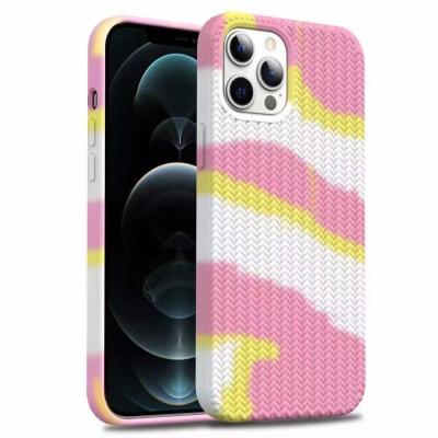 China Anti-fall Weview hot seller colorful woven pattern liquid silicon phone case for iPhone 13 pro for sale