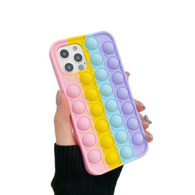 China Anti-fall New Arrival Rainbow silicon Shell for Iphone 11 fidgety person toy stress release phone cover for sale