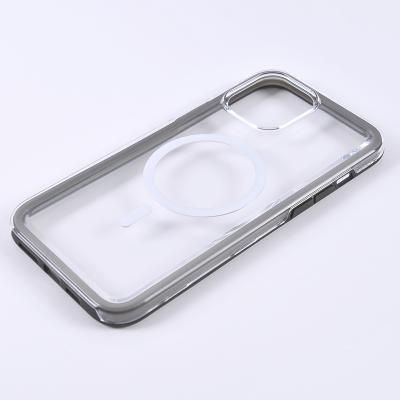 China Factory Wholesale Anti-fall 2 Removable Shockproof Magnetic Clear Luminous Tpu+pc Phone I N1 Case for sale