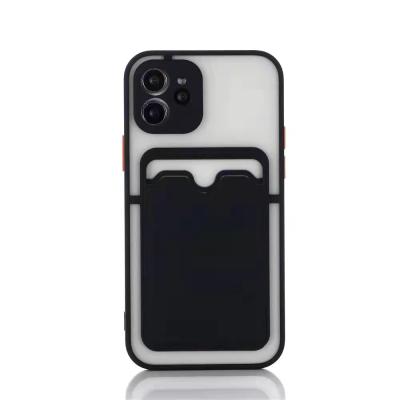 China Anti-fall Skin Feeling Shockproof Mobile Phone Case For Iphone 12 Max Pro With Card Slot for sale