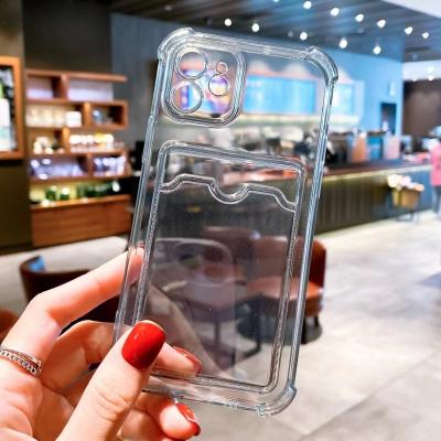 China Anti-Drop Skin Feeling Card Slot Cell Phone Case For iPhone 12 Pro Anti-Drop 4 Clear Corner for sale