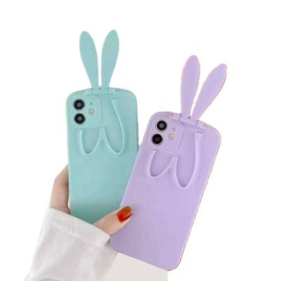 China Anti-fall Weview Rabbit Bracket Cute Color TPU Soft Anime Phone Case For iPhone 12 Pro Max for sale