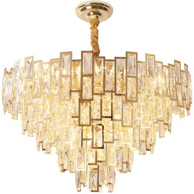 China Modern Luxury Metal Led Crystal Chandelier Pendant Lamp For Living Room Villa Hotel for sale