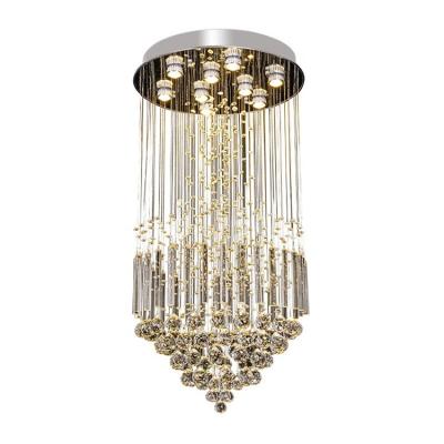 China Wholesale Custom Silver Modern Crystal Raindrop Pendant Light Modern Chandelier for sale