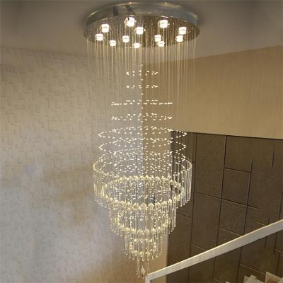 China Modern Home Decor Interior Design Luxury Long Lamps For Big Hotel Crystal Chandelier for sale