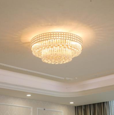 China Led Outdoor Mounted Lights For Living Room Leaving Chandelier Modern Luxury Crystal Chandeliers 3 Rings Hallway Ceiling Lamp for sale