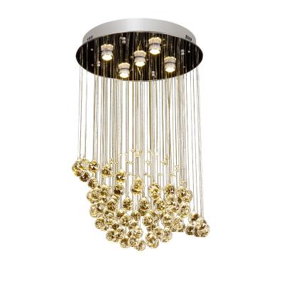 China Outdoor Mounted Decoration Round Modern Led Ceiling Lamp Luxury Crystal Hotel Ceiling Lamp for sale