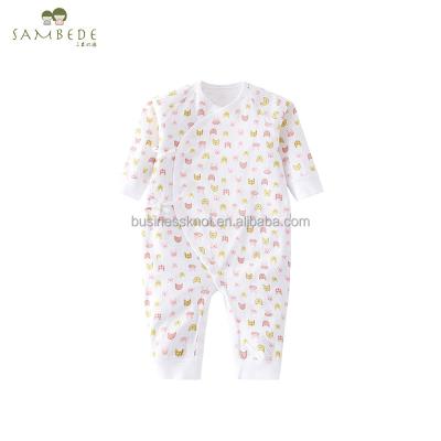 China 100% Newborn Cotton Rompers Long Sleeve Baby Jumpsuit Autumn Winter Thermal Thickened Baby Onesie SME0906 for sale