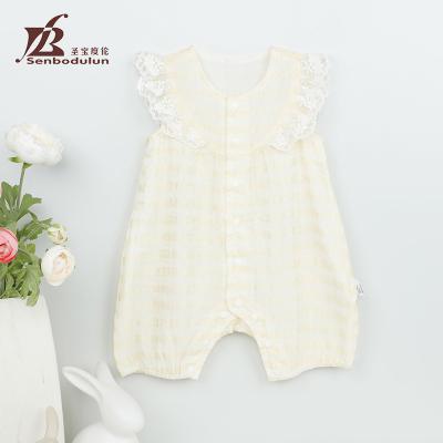 China Baby Summer Short Sleeve Sleeveless Soft Cotton Baby Romper Customized Size Baby Clothes for sale