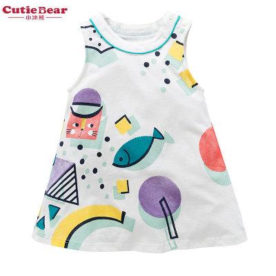 China Breathable Girls Dress Summer Shorts Sleeve Factory Cute Print Wholesale Casual Dress for sale