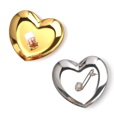 China Home Hotel Small Cute Heart Shaped Romantic Metal Colorful Serving Cool Rolling Trays for sale