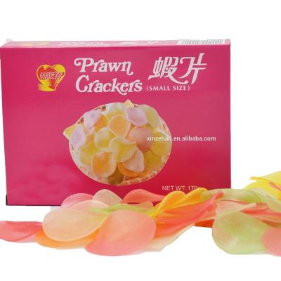 China Fried Snacks 170g Seafood Fried Colorful Raw Dried Prawn Crackers for sale