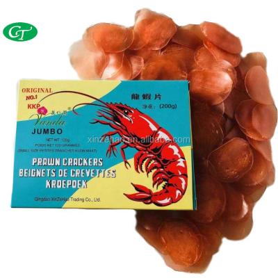 China Fried Snacks Red Color Prawn Raw Dry 200g Biscuits for sale