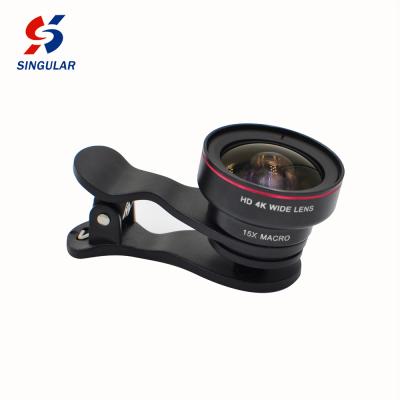 China Photo 2 in 1 Mobile Phone Wide Angle Lens HD Distortionless Lens Phone for sale