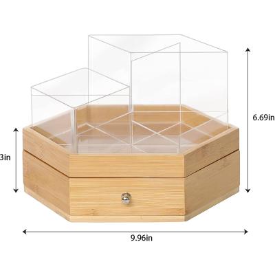 China Sustainable Place The Cosmetic Storage Rack , Round Standing Cosmetic Storage Box for sale