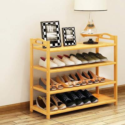 China Wooden Bamboo Shoe Rack Shelf (Height) Adjustable Portable Shoe Storage Organizer for sale