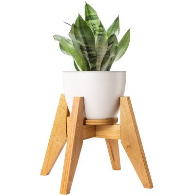 China Three Layer Balcony Living Room Plant Frame Flower Pot Display Frame Modern Bamboo Indoor Flower Frame for sale