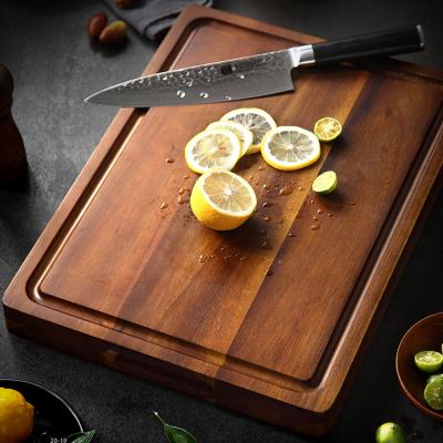 China Reversible Universal Sustainable Large Thick Acacia Wood Chopping Cutting Board for sale