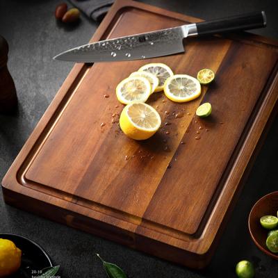 China Reversible Universal Sustainable Large Thick Acacia Wood Chopping Cutting Board for sale