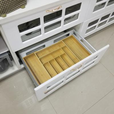 China Bamboo Folding Storage Box Tray Holder Kitchen Drawer Organizer for sale