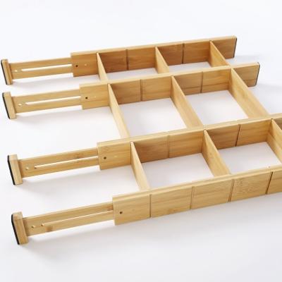 China 4 Packs Modern In 1set Bamboo Drawer Dividers , Adjustable Drawer Divider Bamboo for sale