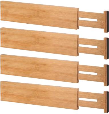 China 2022 Wooden Drawer Divider Modern Expandable Bamboo Drawer Dividers For Kitchen for sale