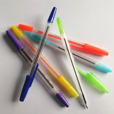 China Office & School Pen Long Writing Colorful Plastic Schools New Type Stick Ballpoint Pens for sale