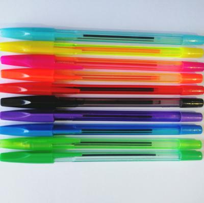 China Office & School Pen Economical Colorful Ink Stick Ballpoint Pens for sale