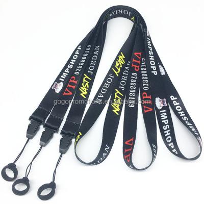 China Marriage favors & Sublimation Bridal Custom Phone Party Gifts Key Chain Strap Printed Logo Nylon Polyester Lanyards With Silicon Ring for sale