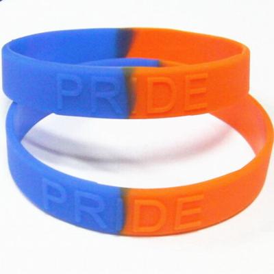 China New Debossed Silicone Printed Wrist Bands, Personalized Silicone Scented Wristband, Thin Silicone Rubber Wristband for sale