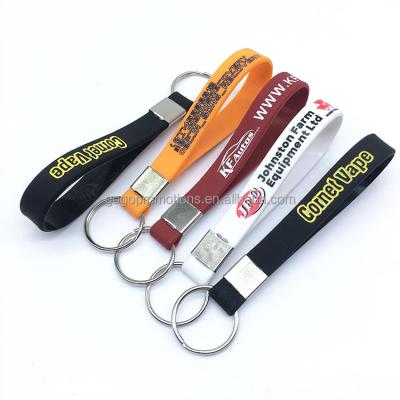 China Wholesale Custom Printing Printed Silicone Wristband Wristband Keychain Wristband Key Chain for sale