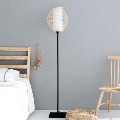 China Modern Best Price Good Quality Modern Bulb Bedroom Living Room Deco Floor Lamps White Lamp With Wood Lampshade for sale