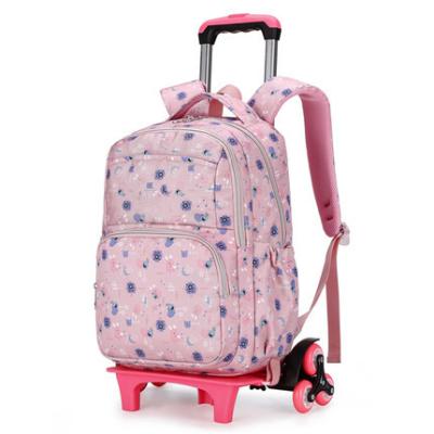 China Wholesale High Quality Waterproof Trolley School Bags, Fashionable Trolley School Backpack With Wheels For Girls Kids for sale