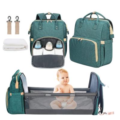 China 2022 Wholesale Stylish Anti-theft Diaper Backpack Stylish Mom Baby Portable Diaper Bag With Changing Station for sale