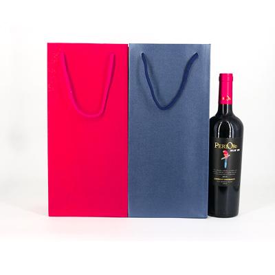 China Recycled materials factory direct sales specializing in the production of red custom square wine kraft paper mailing bags wine paper bags for sale