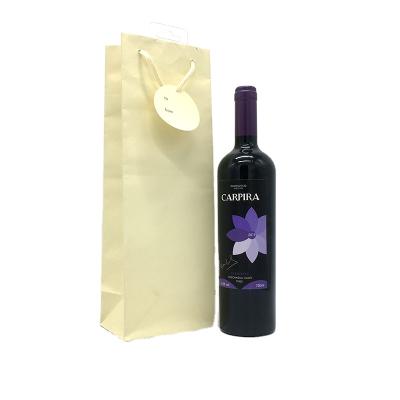 China OEM Cmyk Recyclable Logo Design Foldable Wine Bottle Paper Bag for sale