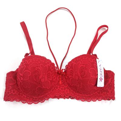 China Women Breathable Sexy V Padded Push Up Lace Strapless Bra for sale